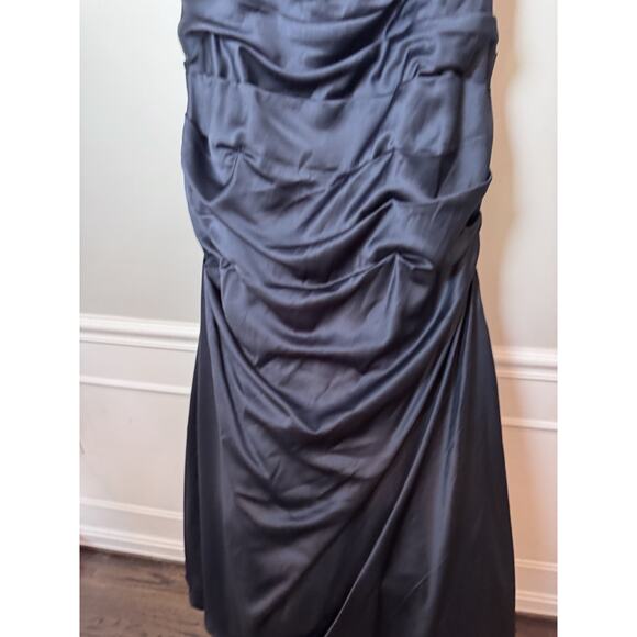 La Femme 25996 Off the Shoulder Beaded Satin Trumpet Gown Blue Size 18 - Picture 14 of 16